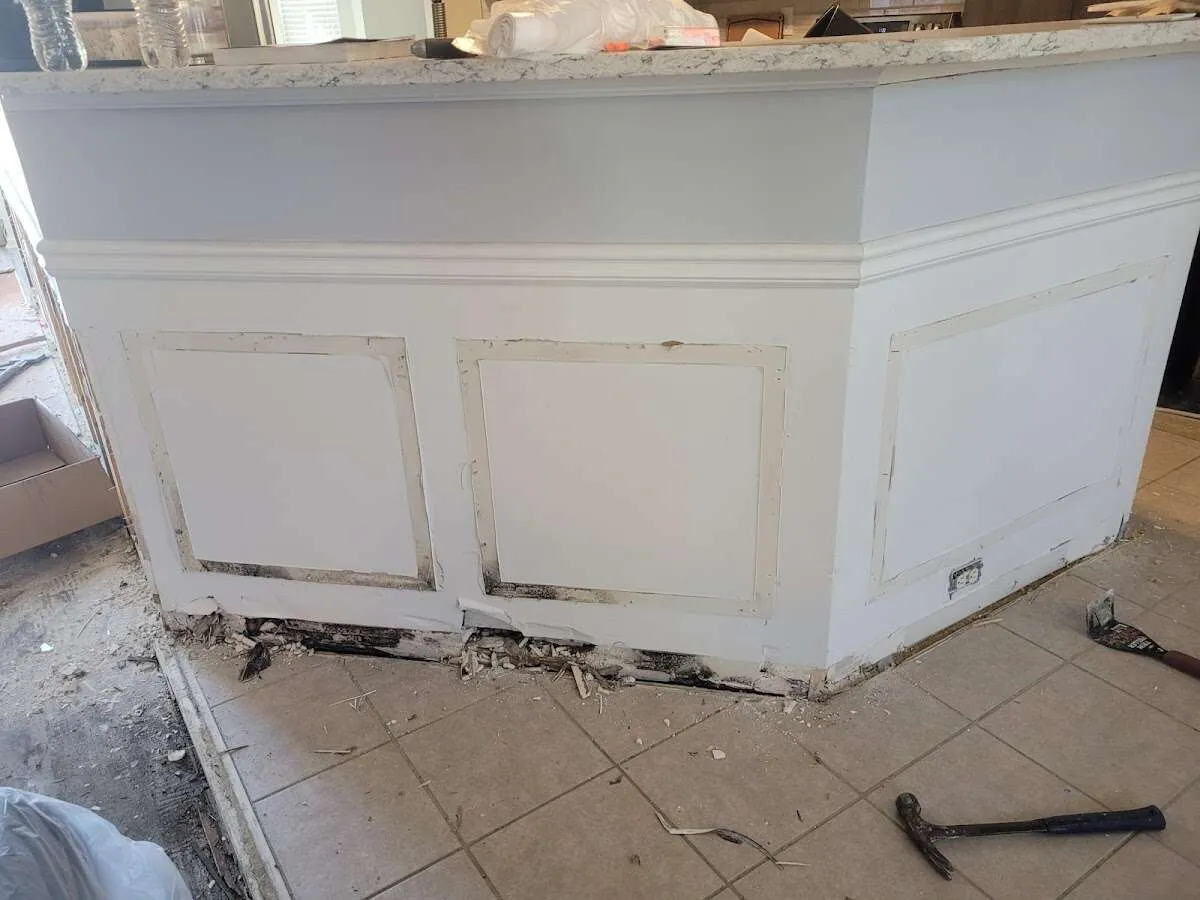 Water damage and mold on kitchen during Storm Damage Restoration in Thonotosassa